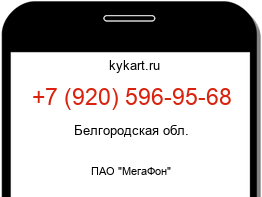 Информация о номере телефона +7 (920) 596-95-68: регион, оператор
