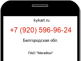 Информация о номере телефона +7 (920) 596-96-24: регион, оператор