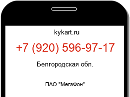 Информация о номере телефона +7 (920) 596-97-17: регион, оператор