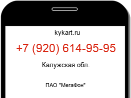 Информация о номере телефона +7 (920) 614-95-95: регион, оператор