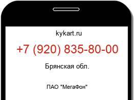 Информация о номере телефона +7 (920) 835-80-00: регион, оператор