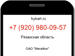 Информация о номере телефона +7 (920) 980-09-57: регион, оператор