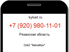 Информация о номере телефона +7 (920) 980-11-01: регион, оператор