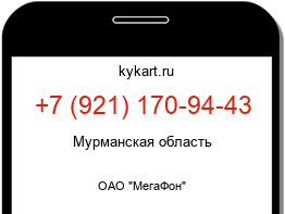 Информация о номере телефона +7 (921) 170-94-43: регион, оператор