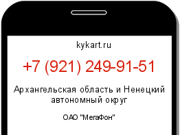 Информация о номере телефона +7 (921) 249-91-51: регион, оператор