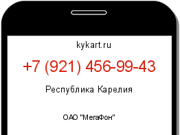 Информация о номере телефона +7 (921) 456-99-43: регион, оператор