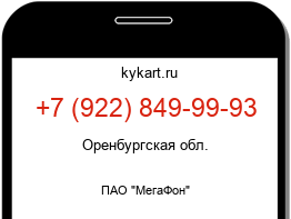 Информация о номере телефона +7 (922) 849-99-93: регион, оператор