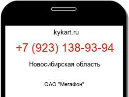 Информация о номере телефона +7 (923) 138-93-94: регион, оператор