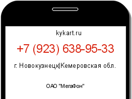 Информация о номере телефона +7 (923) 638-95-33: регион, оператор