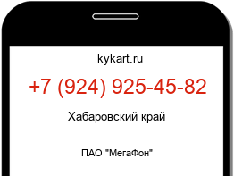 Информация о номере телефона +7 (924) 925-45-82: регион, оператор