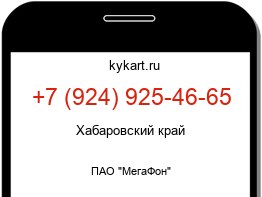 Информация о номере телефона +7 (924) 925-46-65: регион, оператор