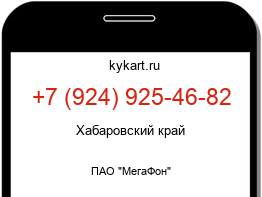 Информация о номере телефона +7 (924) 925-46-82: регион, оператор