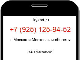 Информация о номере телефона +7 (925) 125-94-52: регион, оператор