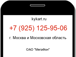 Информация о номере телефона +7 (925) 125-95-06: регион, оператор