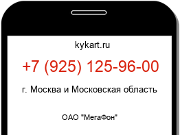 Информация о номере телефона +7 (925) 125-96-00: регион, оператор