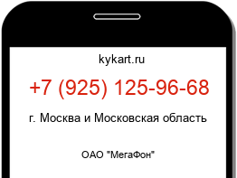 Информация о номере телефона +7 (925) 125-96-68: регион, оператор