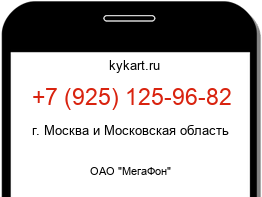 Информация о номере телефона +7 (925) 125-96-82: регион, оператор