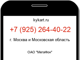 Информация о номере телефона +7 (925) 264-40-22: регион, оператор