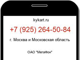 Информация о номере телефона +7 (925) 264-50-84: регион, оператор