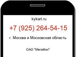 Информация о номере телефона +7 (925) 264-54-15: регион, оператор