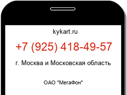 Информация о номере телефона +7 (925) 418-49-57: регион, оператор
