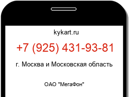 Информация о номере телефона +7 (925) 431-93-81: регион, оператор