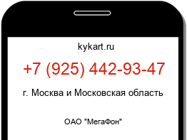 Информация о номере телефона +7 (925) 442-93-47: регион, оператор