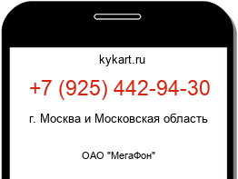 Информация о номере телефона +7 (925) 442-94-30: регион, оператор