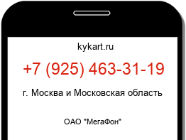 Информация о номере телефона +7 (925) 463-31-19: регион, оператор