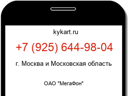 Информация о номере телефона +7 (925) 644-98-04: регион, оператор