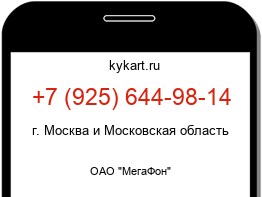 Информация о номере телефона +7 (925) 644-98-14: регион, оператор
