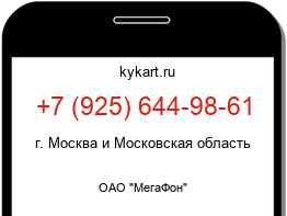Информация о номере телефона +7 (925) 644-98-61: регион, оператор