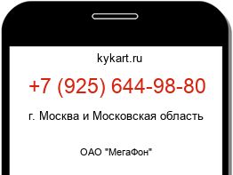 Информация о номере телефона +7 (925) 644-98-80: регион, оператор