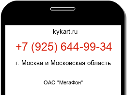 Информация о номере телефона +7 (925) 644-99-34: регион, оператор