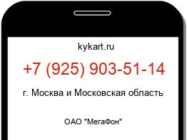 Информация о номере телефона +7 (925) 903-51-14: регион, оператор