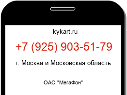 Информация о номере телефона +7 (925) 903-51-79: регион, оператор