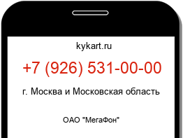 Информация о номере телефона +7 (926) 531-00-00: регион, оператор