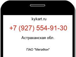 Информация о номере телефона +7 (927) 554-91-30: регион, оператор