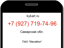 Информация о номере телефона +7 (927) 719-74-96: регион, оператор