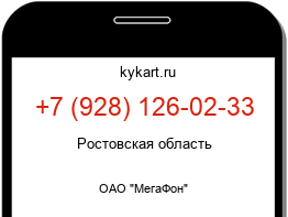 Информация о номере телефона +7 (928) 126-02-33: регион, оператор