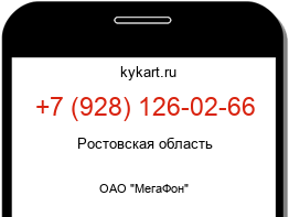 Информация о номере телефона +7 (928) 126-02-66: регион, оператор