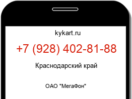 Информация о номере телефона +7 (928) 402-81-88: регион, оператор