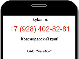 Информация о номере телефона +7 (928) 402-82-81: регион, оператор