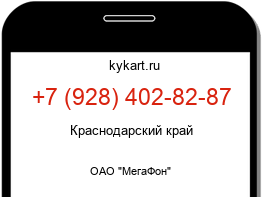 Информация о номере телефона +7 (928) 402-82-87: регион, оператор