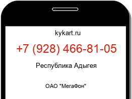 Информация о номере телефона +7 (928) 466-81-05: регион, оператор