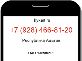 Информация о номере телефона +7 (928) 466-81-20: регион, оператор