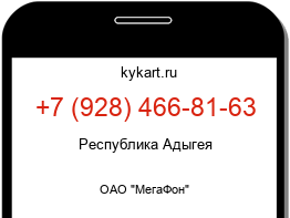 Информация о номере телефона +7 (928) 466-81-63: регион, оператор
