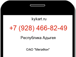 Информация о номере телефона +7 (928) 466-82-49: регион, оператор