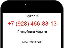 Информация о номере телефона +7 (928) 466-83-13: регион, оператор