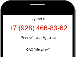 Информация о номере телефона +7 (928) 466-83-62: регион, оператор